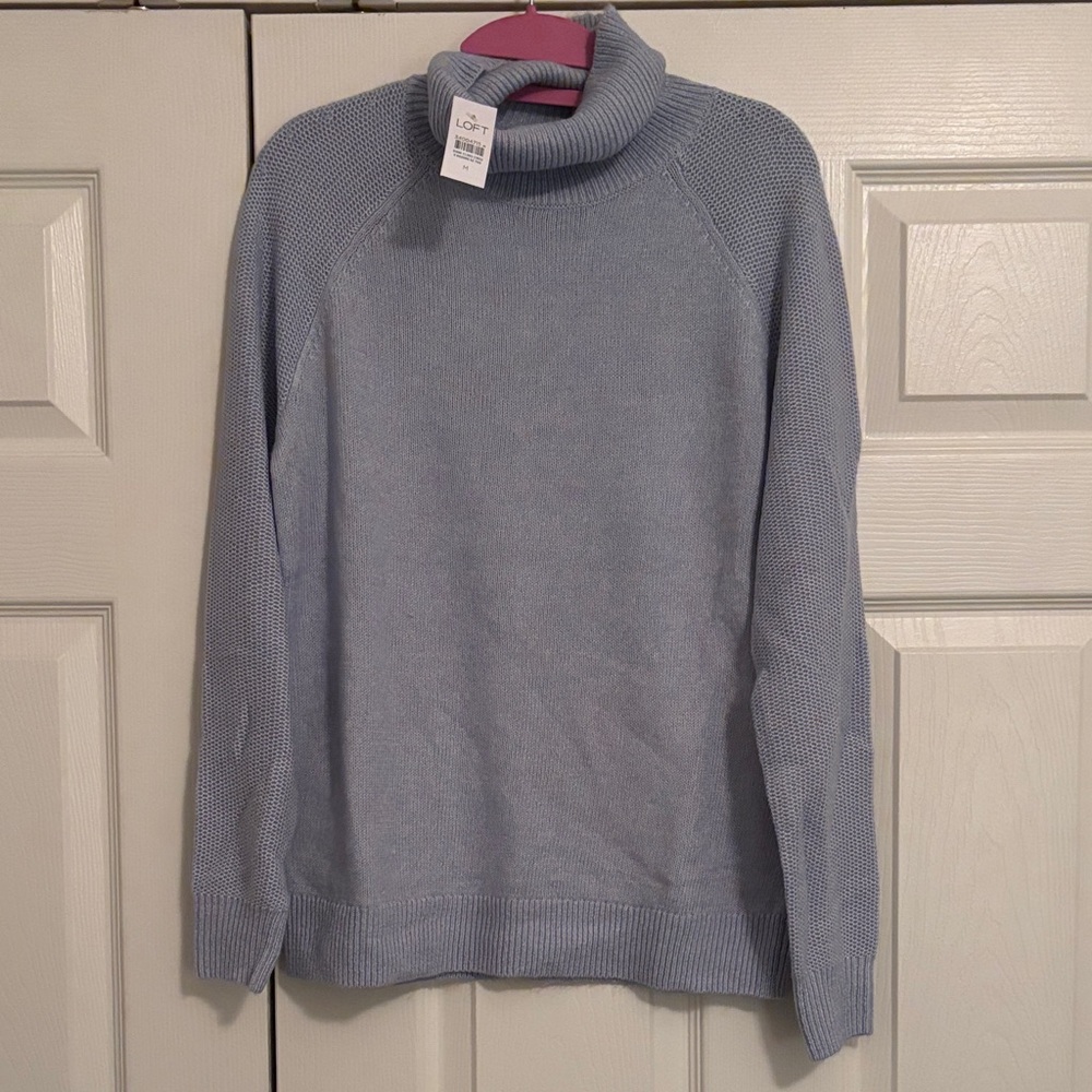 LOFT Light Blue Turtleneck Sweater